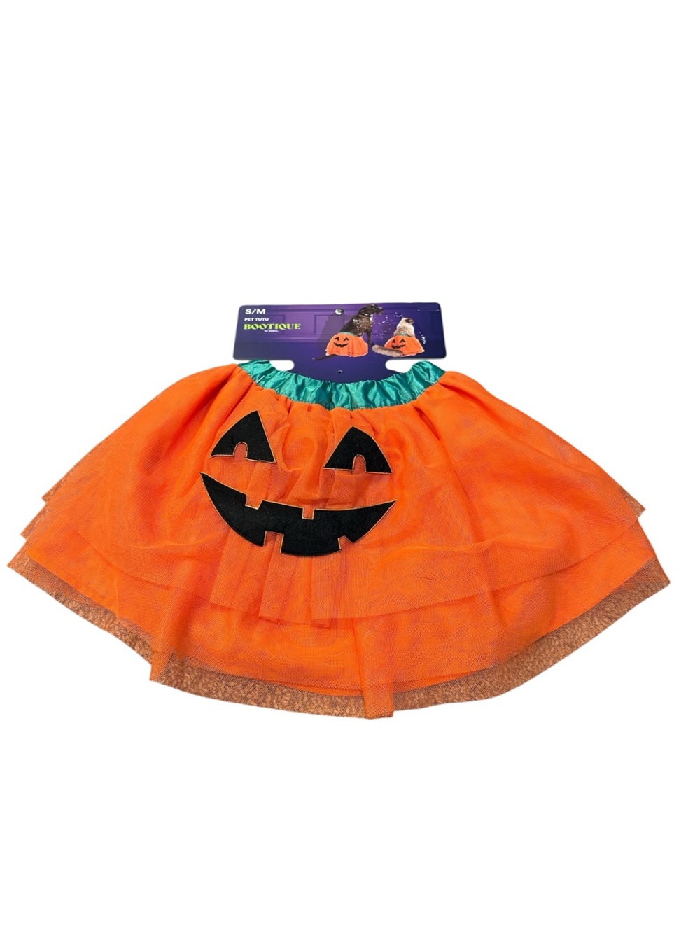 NWT BOOTIQUE BY PETCO Dog Cat Pet Costume Jack O'lantern Tutu Orange Green S/M